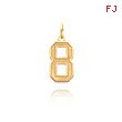 14K Gold Medium Satin Number 8 Charm