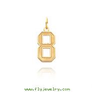 14K Gold Medium Satin Number 8 Charm