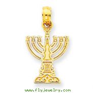 14K Gold Menorah Pendant