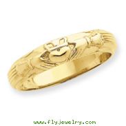 14K Gold Mens Claddaugh Ring