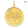 14K Gold Merry Christmas Disc Charm