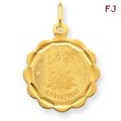 14K Gold Merry Christmas Disc Charm