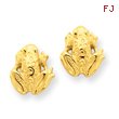 14K Gold Mini Frog Post Earrings