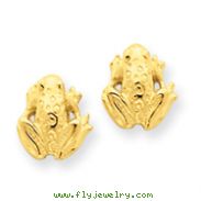 14K Gold Mini Frog Post Earrings