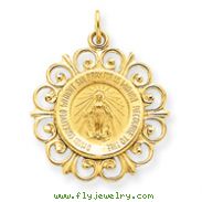 14K Gold Miraculous Medal Charm
