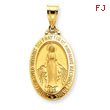 14K Gold Miraculous Medal Pendant