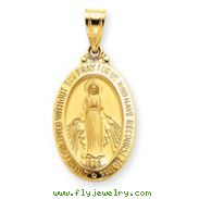 14K Gold Miraculous Medal Pendant