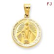 14K Gold Miraculous Medal Pendant