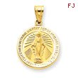 14K Gold Miraculous Medal Pendant