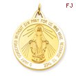 14K Gold Miraculous Medal Pendant