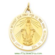 14K Gold Miraculous Medal Pendant