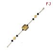 14K Gold Murano Glass Bead & Onyx Bracelet