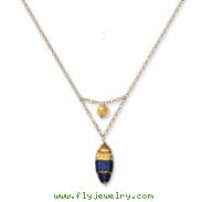 14K Gold Murano Glass Bead V Necklace