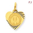 14K Gold My Confirmation Heart Disc Charm