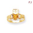 14K Gold November Birthstone Claddagh Ring