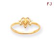 14K Gold November Citrine Birthstone Heart Ring