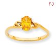 14K Gold November Citrine Birthstone Ring