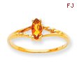 14K Gold November Citrine Birthstone Ring