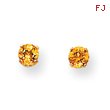 14K Gold November Citrine Post Earrings