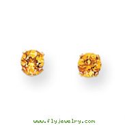 14K Gold November Citrine Post Earrings