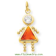 14K Gold November Girl Gemstone Charm