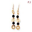 14K Gold Onyx & Gold Dangle Earrings