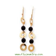 14K Gold Onyx & Gold Dangle Earrings