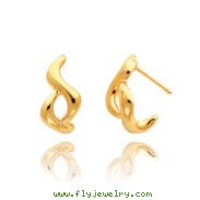 14K Gold Open Squiggle Post Earrings