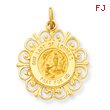 14K Gold Our Lady of Lourdes Medal Pendant