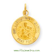 14K Gold Our Lady of Mt. Carmel Medal Charm