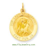 14K Gold Our Lady of Sorrows Medal Charm