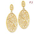 14K Gold Oval Dangle Earrings