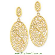 14K Gold Oval Dangle Earrings