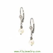 14K Gold Pair 05.50- Lever Back Earring With White Pearl