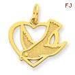 14K Gold Peace Bird Charm