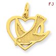 14K Gold Peace Bird Charm