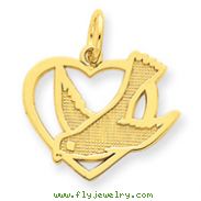 14K Gold Peace Bird Charm