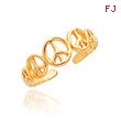 14K Gold Peace Sign Toe Ring