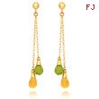 14k Gold Peridot And Citrine Dangle Earrings