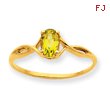 14K Gold Peridot August Ring