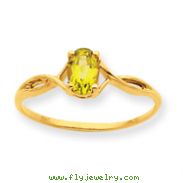 14K Gold Peridot August Ring