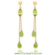 14K Gold Peridot Dangle Earrings