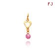 14K Gold Pink CZ Heart Necklace