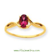 14K Gold Pink Tourmaline October Ring