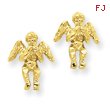 14K Gold Polished & Diamond-Cut Angel Earrings