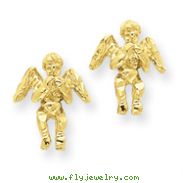 14K Gold Polished & Diamond-Cut Angel Earrings