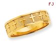 14K Gold Polished & Satin Cross Band