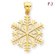 14K Gold Polished 3-D Snowflake Pendant