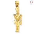 14K Gold Polished 3-D Toy Soldier Pendant