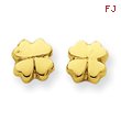 14K Gold Polished 4-Leaf Clover Post Ear